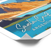 サンタクルーズアルゼンチントラベルヴィンテージイラストレーション ポスター (角)