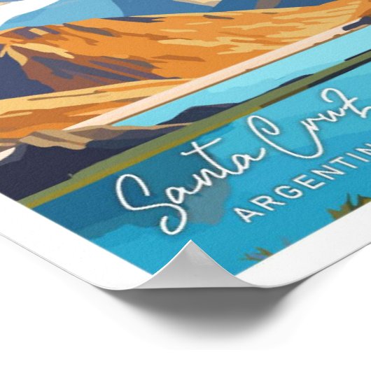 サンタクルーズアルゼンチントラベルヴィンテージイラストレーション ポスター (角)