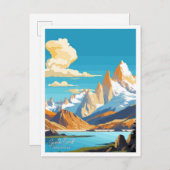 サンタクルーズアルゼンチントラベルヴィンテージイラストレーション ポストカード (正面/裏面)