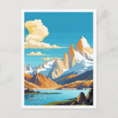 サンタクルーズアルゼンチントラベルヴィンテージイラストレーション ポストカード (正面)