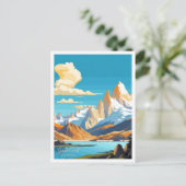 サンタクルーズアルゼンチントラベルヴィンテージイラストレーション ポストカード (スタンド正面)