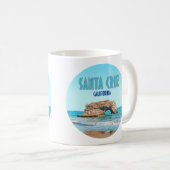 サンタクルーズカリフォルニアナチュラルブリッジズ州ビーチ コーヒーマグカップ (正面右)