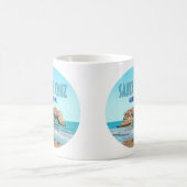 サンタクルーズカリフォルニアナチュラルブリッジズ州ビーチ コーヒーマグカップ (中央)