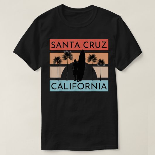 サンタクルーズカリフォルニアビーチサーフィンサーファーサマー Tシャツ (デザイン正面)