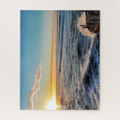 サンタクルーズカリフォルニアビーチ海シーサーフ ジグソーパズル (縦)