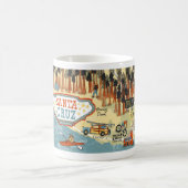 サンタクルーズカリフォルニアマ図解入りの、写真付きのップアート コーヒーマグカップ (中央)