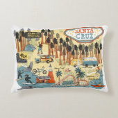 サンタクルーズカリフォルニアマ図解入りの、写真付きのップ アクセントクッション (正面)