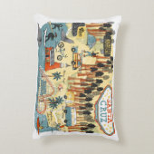 サンタクルーズカリフォルニアマ図解入りの、写真付きのップ アクセントクッション (裏面(縦))