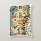 サンタクルーズカリフォルニアマ図解入りの、写真付きのップ アクセントクッション (正面(垂直))