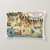 サンタクルーズカリフォルニアマ図解入りの、写真付きのップ アクセントクッション (裏面)
