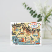 サンタクルーズカリフォルニアマ図解入りの、写真付きのップ ポストカード (スタンド正面)