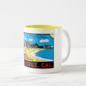 サンタクルーズカリフォルニアラゲージラベルヴィンテージ ツートーンマグカップ (正面右)