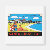 サンタクルーズカリフォルニアラゲージラベルヴィンテージ マグネット (正面)