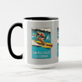 サンタクルーズカリフォルニアヴィンテージアートサーフィンマグカップ マグカップ (左)