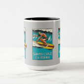 サンタクルーズカリフォルニアヴィンテージアートサーフィンマグカップ マグカップ (中央)
