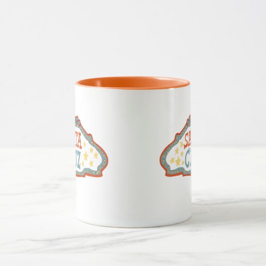 サンタクルーズカリフォルニアヴィンテージサインアート マグカップ (中央)