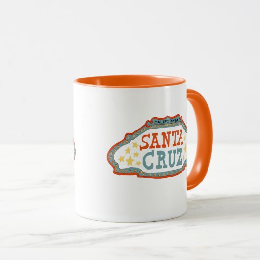 サンタクルーズカリフォルニアヴィンテージサインアート マグカップ (正面右)