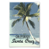 サンタクルーズカリフォルニアヴィンテージ旅行ポスターアート フォトプリント (正面)