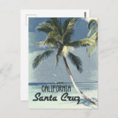 サンタクルーズカリフォルニアヴィンテージ旅行ポスターアート ポストカード (正面/裏面)