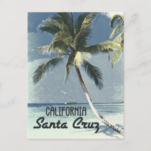 サンタクルーズカリフォルニアヴィンテージ旅行ポスターアート ポストカード (正面)