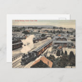 サンタクルーズカリフォルニア鉄道駅1907 ポストカード (正面/裏面)