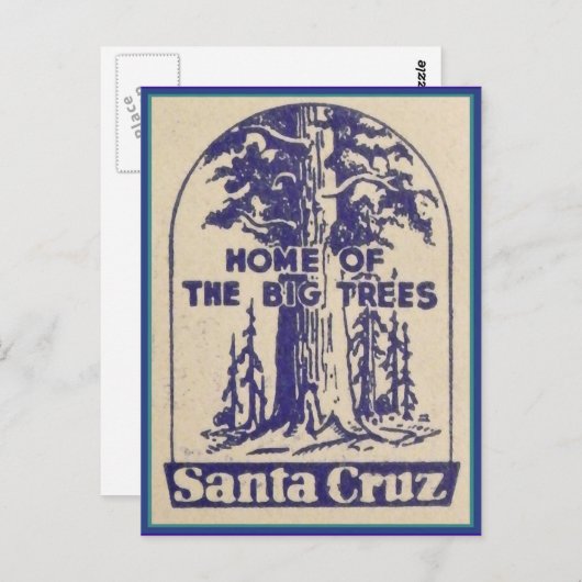 サンタクルーズカリフォルニア – ビッグツリーズの本拠地 ポストカード (正面/裏面)