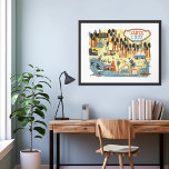 サンタクルーズカリフォルニアUCSCマップイラストレーション ポスター<br><div class="desc">サンタ・クルス・カリフォルニアの観光スポットの美しい地図が私によってあなたのために描かれた。私の店をチェック！</div>