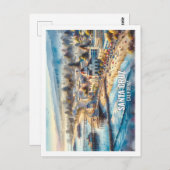 サンタクルーズカリフォルニアUSA有名なプレイスウォーターカラー ポストカード (正面/裏面)