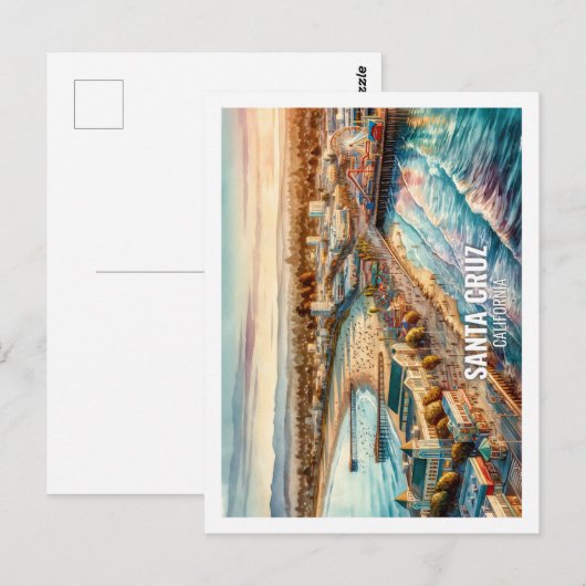 サンタクルーズカリフォルニアUSA有名なプレイスウォーターカラー ポストカード (正面/裏面)