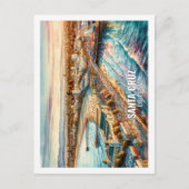 サンタクルーズカリフォルニアUSA有名なプレイスウォーターカラー ポストカード (正面)