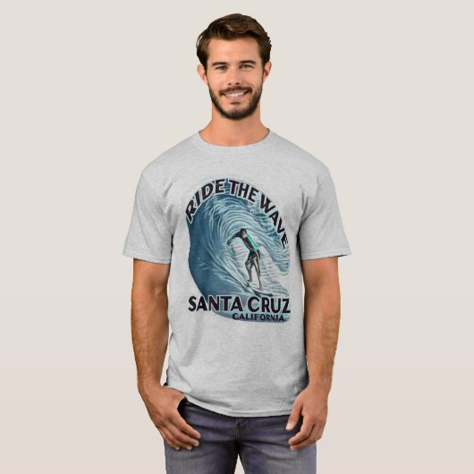 サンタクルーズサーファーと観光客 Tシャツ (正面フル)