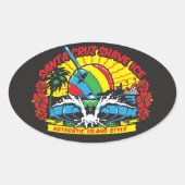 サンタクルーズシェーブアイスロゴ 楕円形シール (正面)