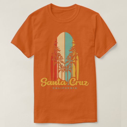 サンタクルーズシティカリフォルニアヴィンテージレトロ Tシャツ (デザイン正面)