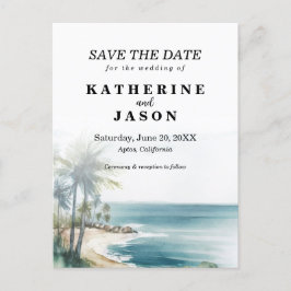 サンタクルーズビーチウォーターカラー結婚ズ ポストカード