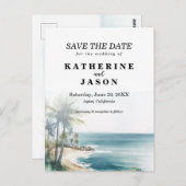 サンタクルーズビーチウォーターカラー結婚ズ ポストカード (正面/裏面)