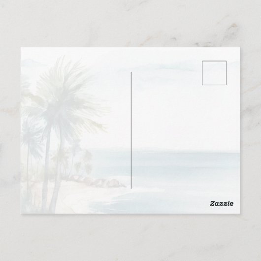 サンタクルーズビーチウォーターカラー結婚ズ ポストカード (裏面)