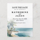 サンタクルーズビーチウォーターカラー結婚ズ ポストカード (正面)