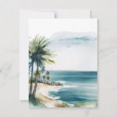 サンタクルーズビーチウォーターカラー結婚ズ 招待状 (裏面)