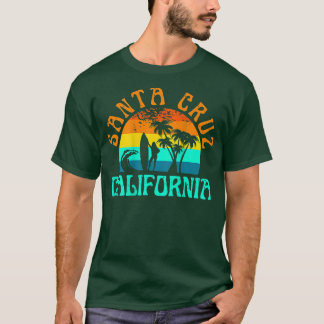 サンタクルーズビーチカリフォルニアサーフサーファーレトロサンズ Tシャツ