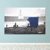 サンタクルーズライフガードハウス&シルボートIIキャンバス キャンバスプリント (インサイチュ (ウッドフロア))