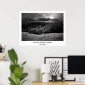 サンタクルーズ山脈 – 黒白 ポスター (ホームオフィス)