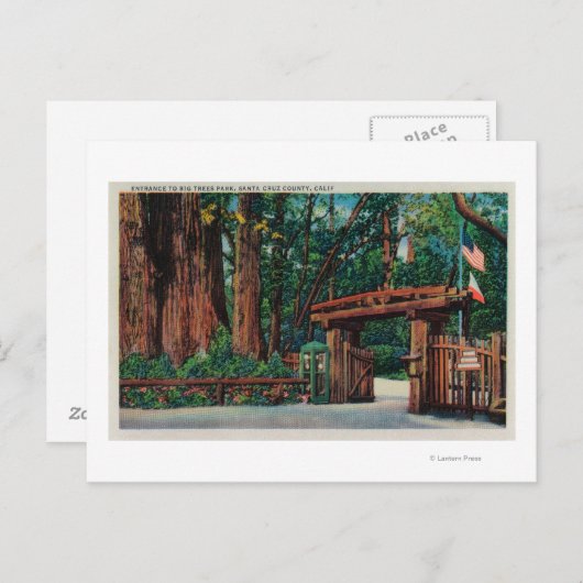 サンタクルーズ郡大樹公園への入り口 ポストカード (正面/裏面)
