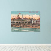 サンタクルーズ,カリフォルニア州 – カジノとサンタクルーズビーチ キャンバスプリント (インサイチュ (ウッドフロア))