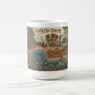 サンタクルーズ カリフォルニア ドリームズ マップ – 輝く海岸 コーヒーマグカップ