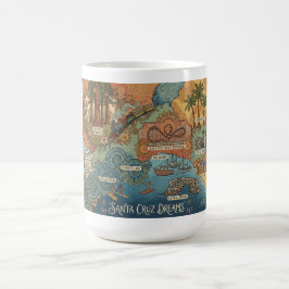 サンタクルーズ カリフォルニア ドリームズ マップ – 輝く海岸 コーヒーマグカップ