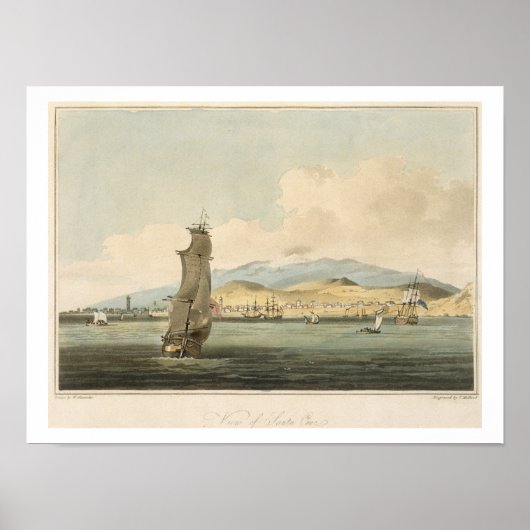 サンタクルーズ、プレート3のビュー'コーチへの航海 ポスター (正面)