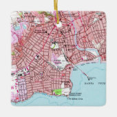 サンタクルーズCA 1955の地図 セラミックオーナメント (正面)