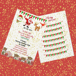 サンタクルートナディア雪だるまクリスマス1st誕生日 案内状