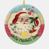 サンタクロシェのフックはクリスマスを愛パーソナライズされたする セラミックオーナメント (裏面)