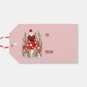 サンタクロスオンマッシュルームクリスマス小妖精や小人ドワーフキュート ギフトタグ (裏面横)